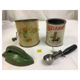 Vintage Sifter and Tin Lot