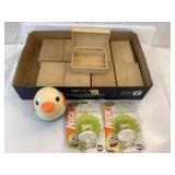 Spongebob Squarepants Bobbers and Wooden Boxes Lot