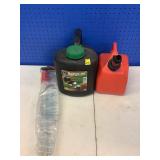 Gas Can, Oil Recycling Can, and Pump
