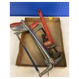 Rigid Pipe Wrench and Saw Lot