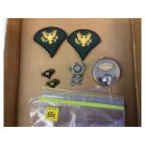 Vintage Sterling Gauge and Military Insignias