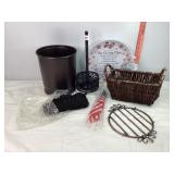 Trash Can, Trinket, Wicker Basket and Decor