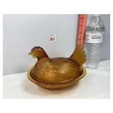 Indiana Glass Amber Nesting Hen