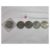 5 Bicentennial Eisenhower Dollars