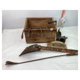 Wooden Box & Vintage Tools