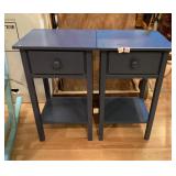 Wooden Blue Side Tables 27'x 16'x14'