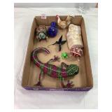 Glass Hummingbird and Assorted Trinkets