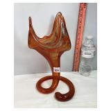 Handblown Amberina Glass Vase