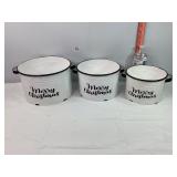 Enamel Merry Christmas Buckets