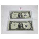 1935E & 1935F Series $1 Silver Certificates