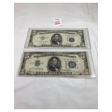 1934A & 1953B $5 Silver Certificates