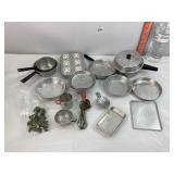 Vtg Toy Aluminum Cookware & Utensils