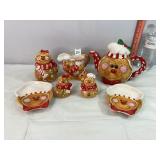Gingerbread Men Tea Set & Plates