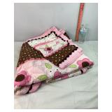 Quilted Twin Bedspread and Sham