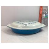 Pyrex Blue Snowflake Garland Divided Casserole 1qt