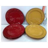 Smart Living 3 Gold & 3 Red Dinner Plates