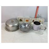 Cake Plate, Serving Plate, Sifter & Misc