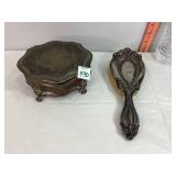 Vtg Brush & Trinket Box