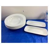 8 Corelle Bowls & 2 Small Serving Platters