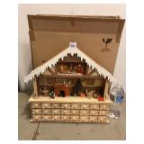 Wooden Advent House w/Number Boxes