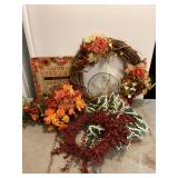 Wreathes & Wooden Sign & Flowers