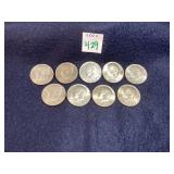 9 - 1980s Kennedy Half Dollars