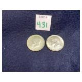 2 - 1965 Kennedy Half Dollars