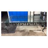 Metal Base Glass Top Outdoor Table