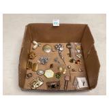 Assorted Costume Pins & Clip Earrings