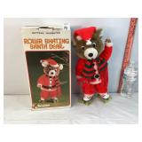 Batt Op Roller Skating Santa Bear