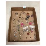 Assorted Costume Rings & Pierced Earrings