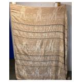 Vtg Bates Woven Bedspread Davy Crockett Motif