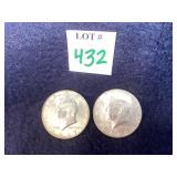 2 - 1967 Kennedy Half Dollars