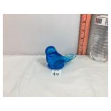Signed Blue Glass Bird