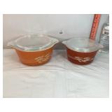 Pyrex Autumn Harvest Leaf Lidded Bowls