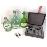 Wine Bottles & Incomplete Cork Set