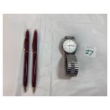 Cross Pen & Pencil, Citizen Watch w/Face Damage