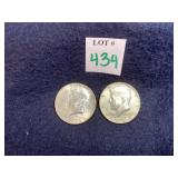 2 - 1969 Kennedy Half Dollars