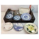 Assorted China Plates & Cheese Ball Dome