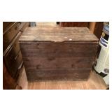 Vintage Stamped Wooden Storage Chest