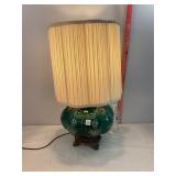 Vintage Teal Floral Lamp