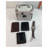 Mens Trifold Wallets, Watch & Metal Box