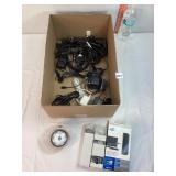 Assorted Electronic Cords, Timer & LAN Adapter
