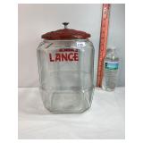 Glass Lance Canister w/Metal Lid