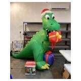 Animated Christmas T-Rex Inflatable 8.5'