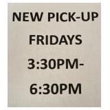 NOTICE! NEW PICKUP DAY AND TIME!