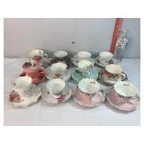 Assorted Teacups & Saucers