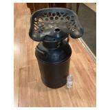 Antique Milk Can w/Metal Tractor Seat