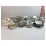 Assorted Teacups & Saucers