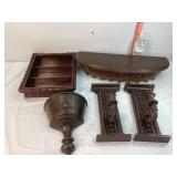 Plastic & Wooden Wall Shelf, Sconces & Wall Hanger